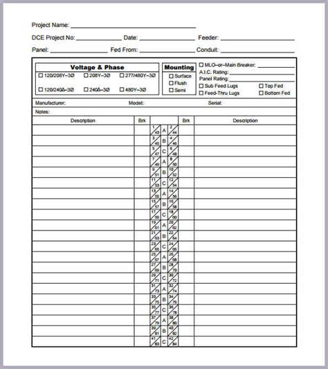 electrical panel label template word